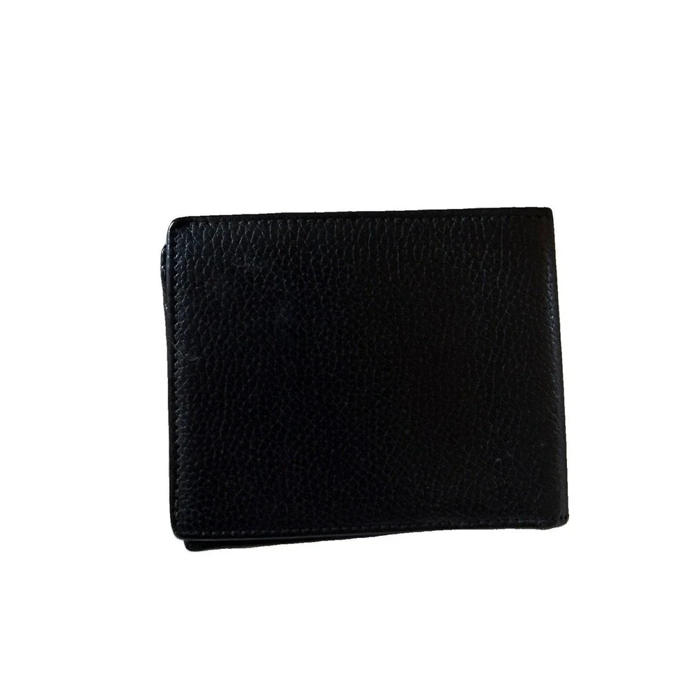 VTG BURBERRY Burberrys BI-FOLD LEATHER WALLET BLACK  Pre 1990s Nova Check Lining